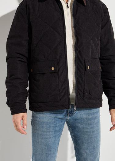 Veste matelassée en velours fine cotes Noir