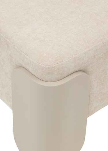 Pouf design en chenille avec pieds MIZAR Ivoire