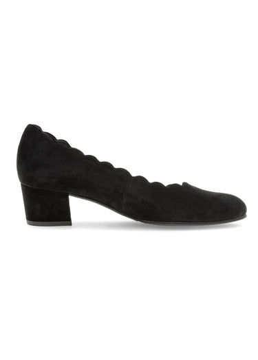 Escarpins bord écaille cuir daim Noir