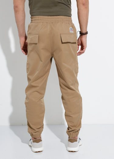 Pantalon cargo bas élastiqué, sportswear Camel