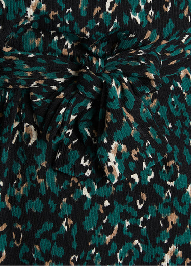 Robe courte cache-coeur en maille Imprime Vert