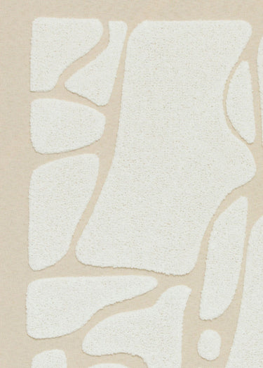 Toile 3D abstraite + cadre aspect bois Beige