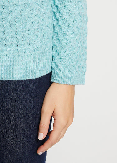 Pull chaud court col montant maille épaisse Vert
