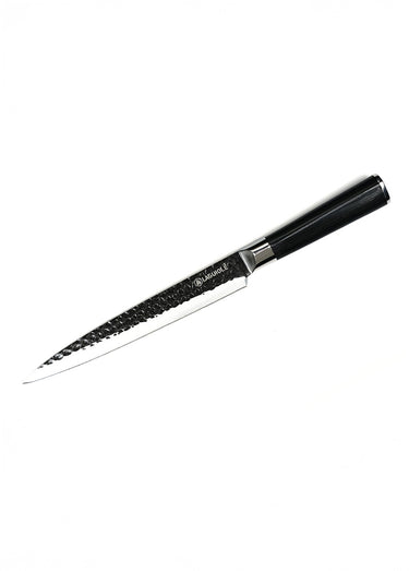 Couteau à trancher lame martelée + étui, Sen Noir