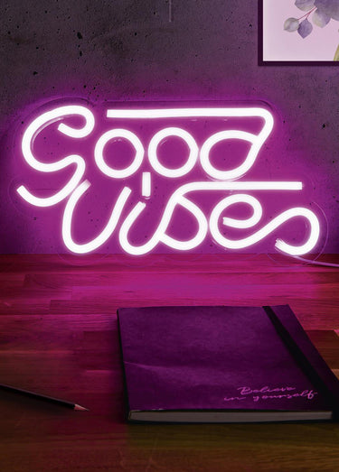 Lampe LED effet néon, Good Vibes Rose