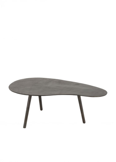 Table basse en métal, forme organique Noir