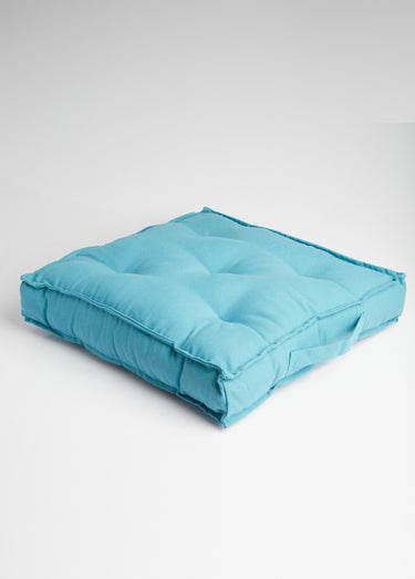 Coussin de sol capitonné uni Emeraude