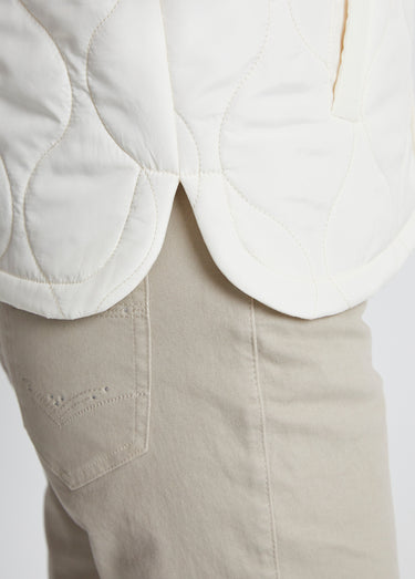 Veste courte matelassée pressionnée Ecru