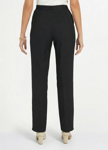 Pantalon droit uni taille semi élastiquée Noir