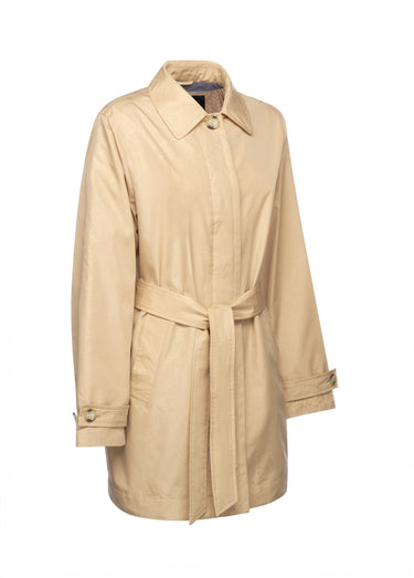 Trench déperlant avec ceinture à nouer Beige