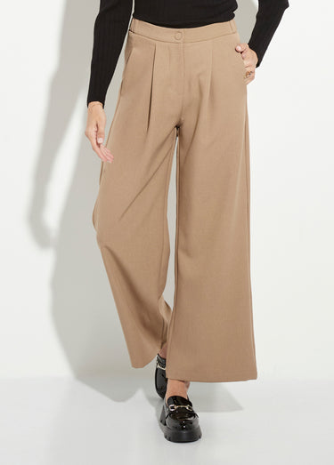 Pantalon tailleur fluide élastiqué Beige