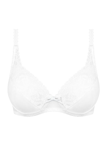 Soutien-gorge en dentelle et microfibre Blanc