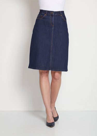 Jupe trapèze en jean stretch Indigo