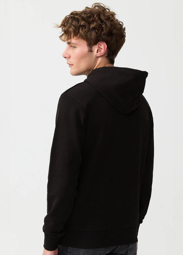 Sweat shirt kangourou à capuche, brodé Noir