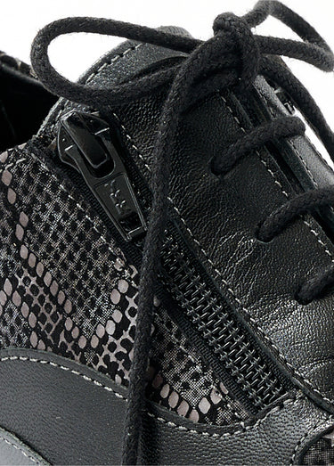 Derbies cuir zippées effet laçage Noir