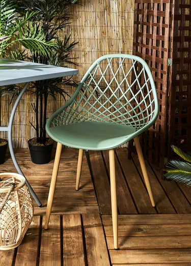 Chaises d'extérieur avec dossier alvéolé Vert