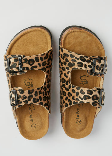 Mules 2 boucles et semelle anatomique Leopard