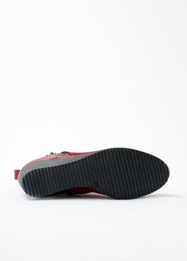 Boots largeur confort zippées cuir Bordeaux