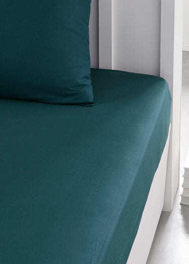 Drap housse pur coton qualité supérieure Paon