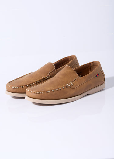 Mocassins inspiration chaussures bateau Camel