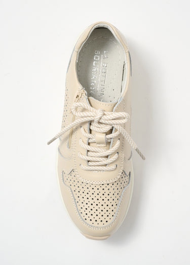 Baskets zippées en cuir compensées Abricot