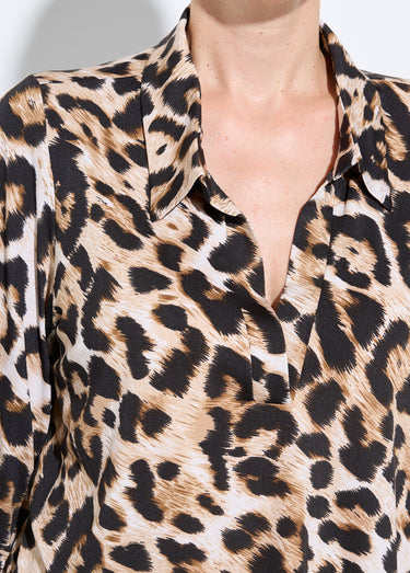Chemisier fluide léopard et col tailleur Leopard