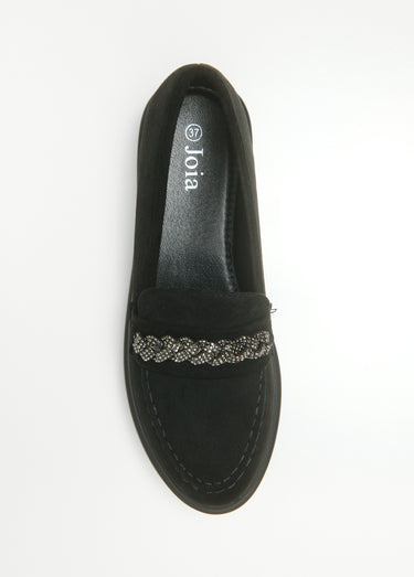 Mocassins détails bijou semelle épaisse Noir
