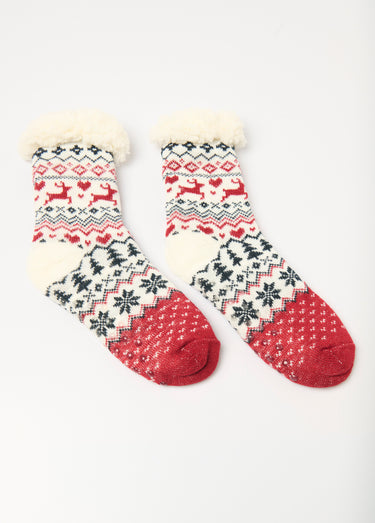 Chaussettes chaudes intérieur polaire Bordeaux
