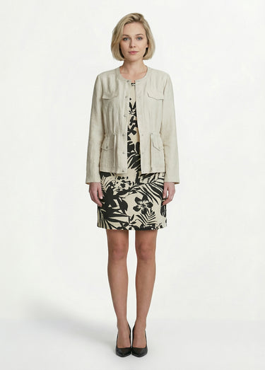 Veste saharienne sans col manches longues Sable