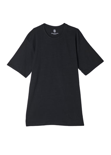 T-shirt pur coton avec col rond Noir