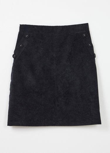 Jupe droite courte velours milleraies Noir