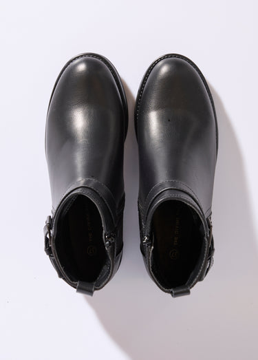 Boots bi matière avec bride cheville Noir
