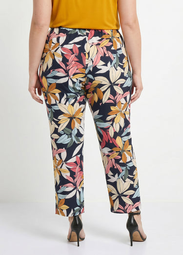 Pantalon imprimé taille élastiquée Fond Marine