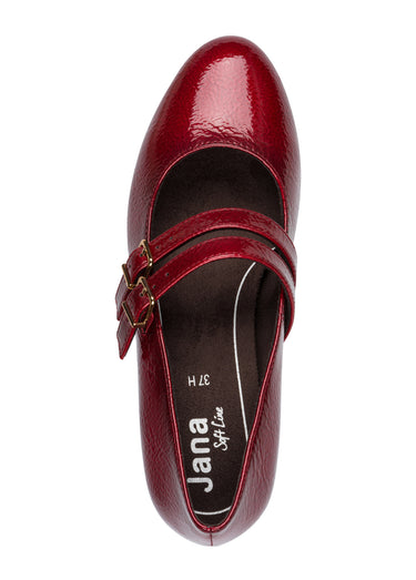 Escarpins vernis à talon façon babies Bordeaux