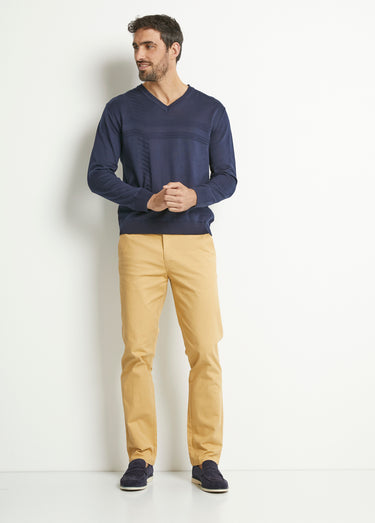 Pantalon chino droit toile Beige