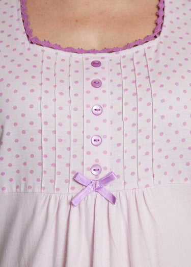 Chemise de nuit coton dentelle Parme