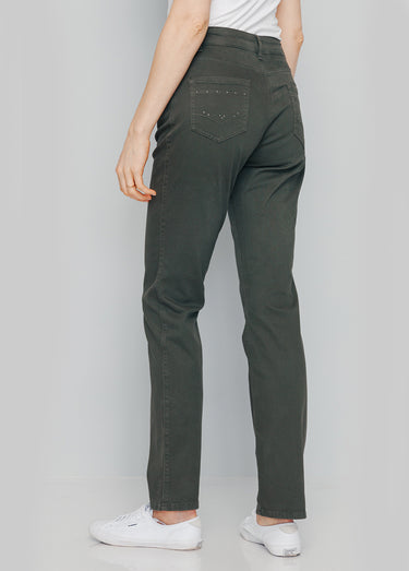 Le pantalon 5 poches brodé Kaki
