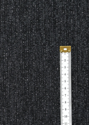 Coupon tissu habillement, jersey métallisé Noir