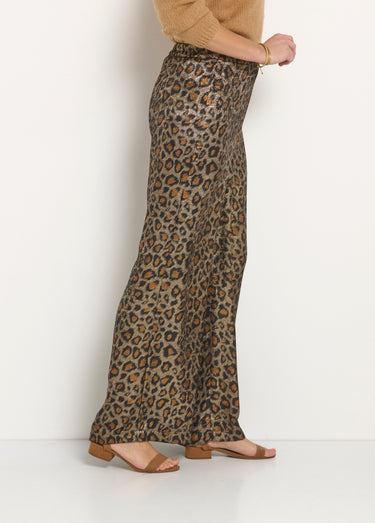 Pantalon large fluide imprimé léopard Leopard