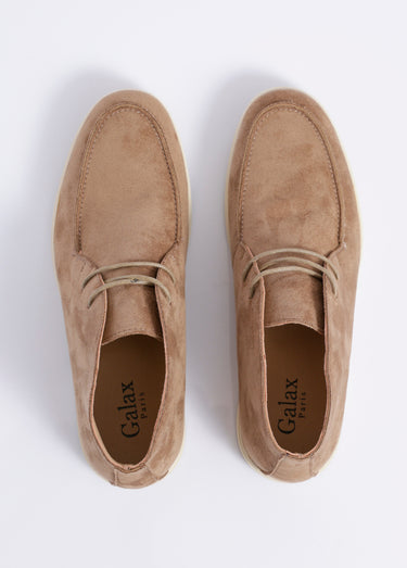 Low boots à lacets, semelle contrastée Beige