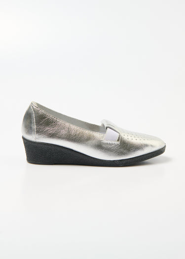 Mocassins élastiqués confort en cuir Argente