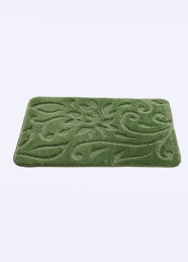 Tapis de bain motif ton sur ton antidérapant Vert