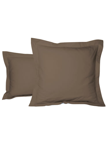 Taie d'oreiller unie percale de coton Taupe