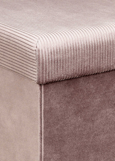 Pouf coffre en velours cotelé GIULIA Rose Poudre