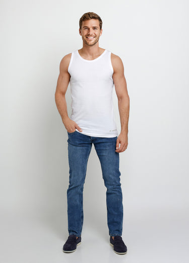 Maillots de corps coton, forme débardeur Blanc