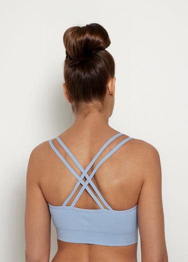 Brassière sans coutures, bretelles croisées Bleu