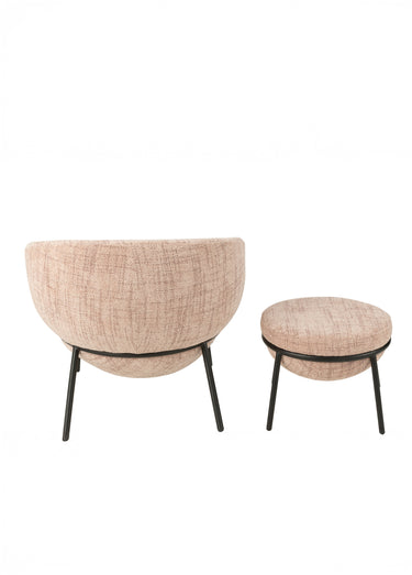 Fauteuil repos tissu + repose pieds 2R Rose