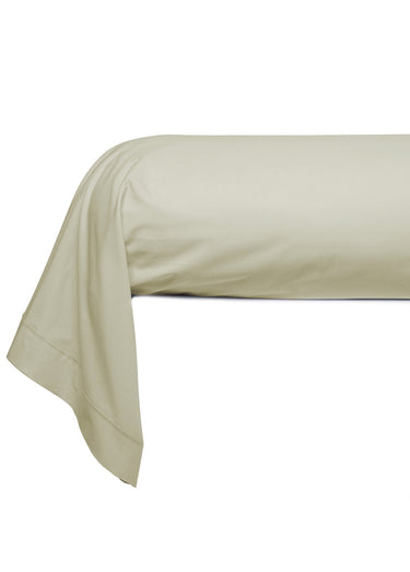 Taie d'oreiller unie percale de coton Beige Lin