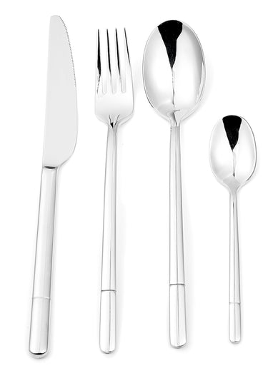 Ménagère 24 pièces inox brillant, Freesia Gris