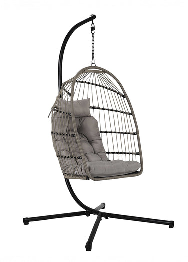Fauteuil détente suspendu + pied acier Gris